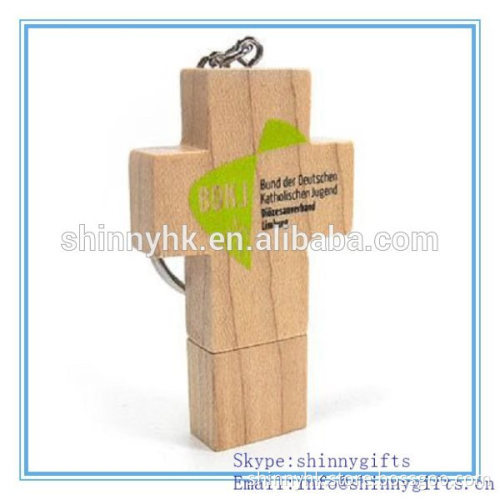 Shinny Gifts Cross shape usb flash drive 4gb for christmas gifts SI-FDW00026